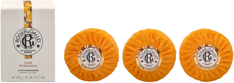 Roger & Gallet Bois D'Oranžinis Wellbeing Soaps Set muilų rinkinys, 3 x 100 g
