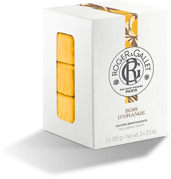 Roger & Gallet Bois D'Oranžinis Wellbeing Soaps Set muilų rinkinys, 3 x 100 g
