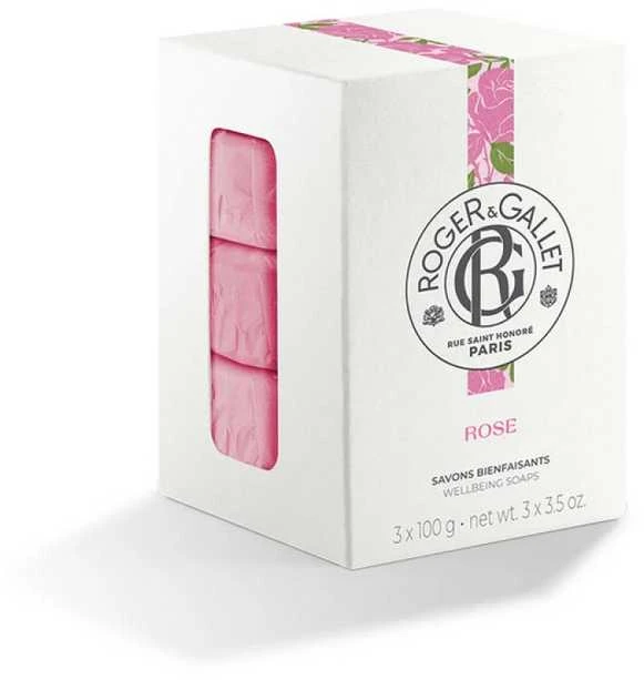 Roger & Gallet Rose Soaps Set kvapiųjų muilų rinkinys, 3 x 100 g