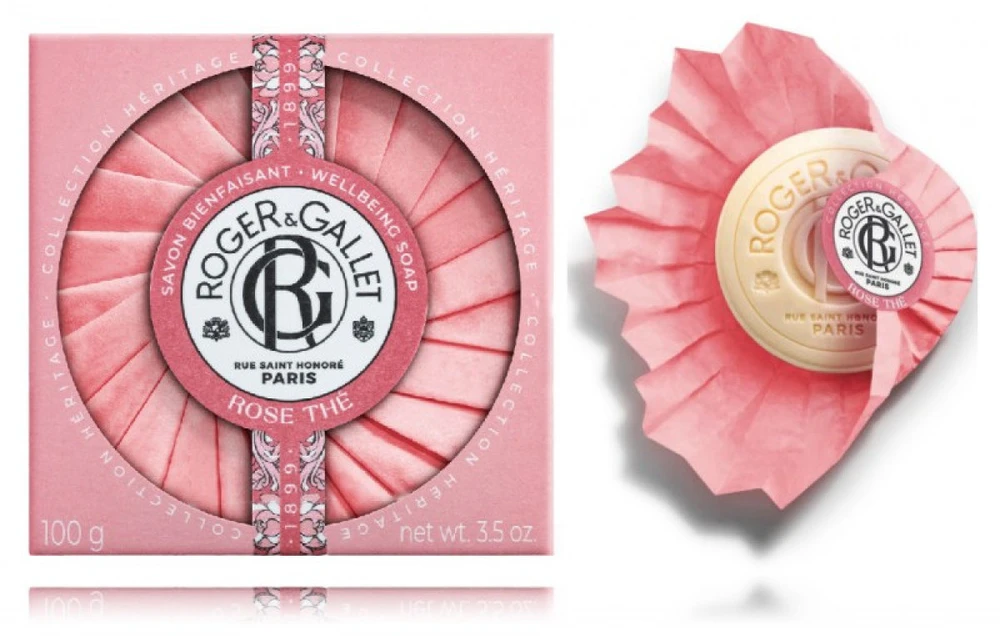 Roger & Gallet Rose The Soap Bar parfumuotas muilas rankoms ir kūnui, 100 g