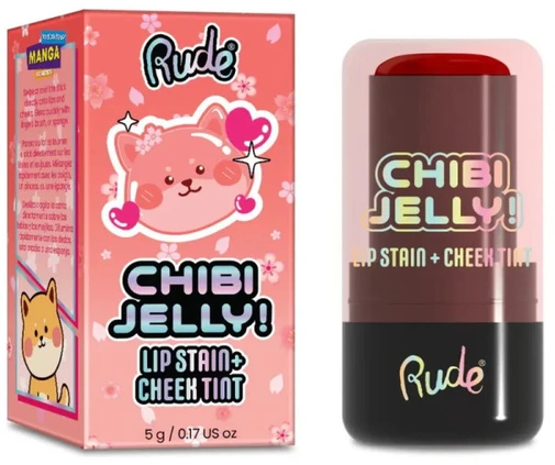 Rude Cosmetics Chibi Jelly Lip & Cheek Balm 2-In-1 Momo, 5 g