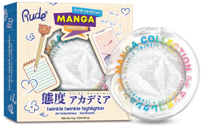 Rude Cosmetics Twinkle Twinkle Illuminating Highlighter Palette Kirei-Sama's Playlist, 4 g