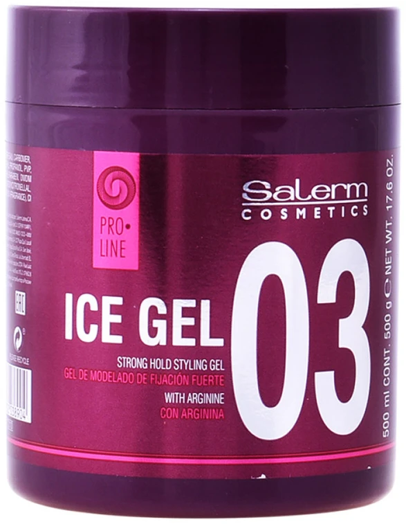 universalus plaukus modeliuojantis gelis Salerm Cosmetics Proline Ice Gel 03 500ml