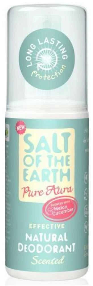 Salt Of The Earth Žemės druska 100 % natūralus dezodorantas „Melonas ir agurkas Pure Aura“ (natūralus dezodorantas), 100 ml