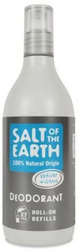 „Salt Of The Earth“ natūralaus rutulinio dezodoranto papildymas „Vetiver & Citrus“ (dezodoranto rutulinio papildymo papildymai), 525 ml