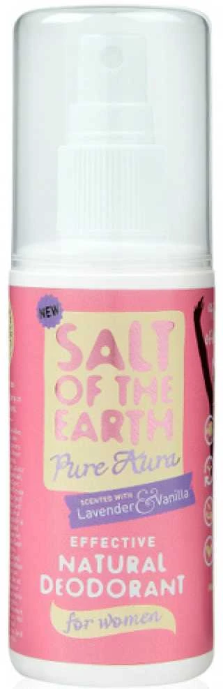 „Salt Of The Earth“ natūralus dezodorantas su levandomis ir vanile „Pure Aura“ (Natura l Dezodorantas), 100 ml
