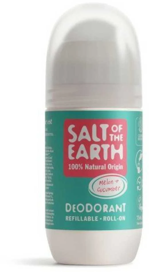 „Salt Of The Earth“ natūralus rutulinis dezodorantas su melionu ir agurku (dezodorantas rutulinis), 75 ml