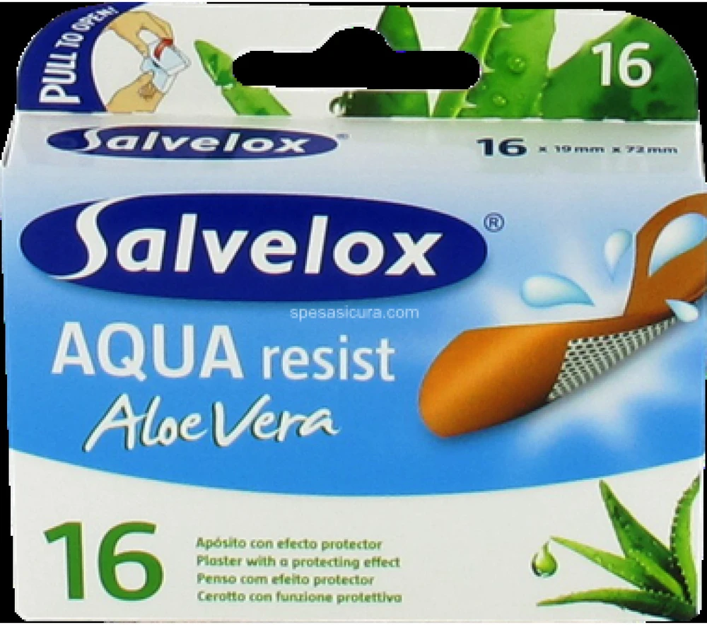 „Salvelox Aqua Resist Aloe Vera“ lipnus tvarstis, 16 vienetų