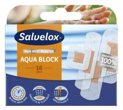 "Salvelox Aquablock" įvairaus dydžio pleistrai 18 vnt
