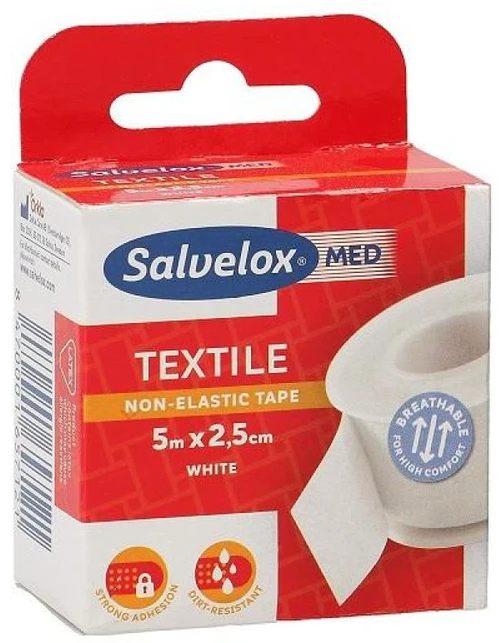 Salvelox Esparadrapo Téxtil Baltas pleistra 5mx2