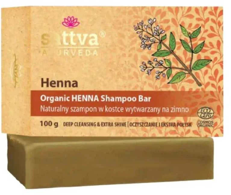 Kietasis šampūnas Henna, ekologiškas, Sattva Ayurveda, 100g