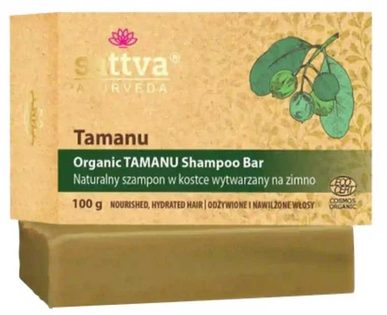 Kietas šampūnas Tamanu, ekologiškas, Sattva Ayurveda, 100g