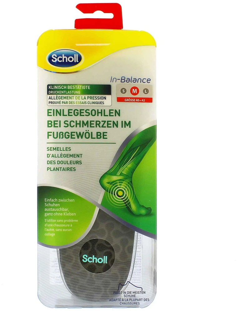 Scholl In-Balance Arch Pain Relief Insole Medium vidpadžiai batams, 1 vnt.