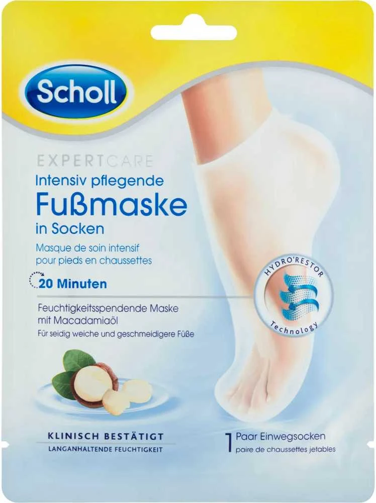 „Scholl“ maitinanti pėdų kaukė su makadamo aliejumi „Expert Care“ (pėdų kaukė) 1 pora