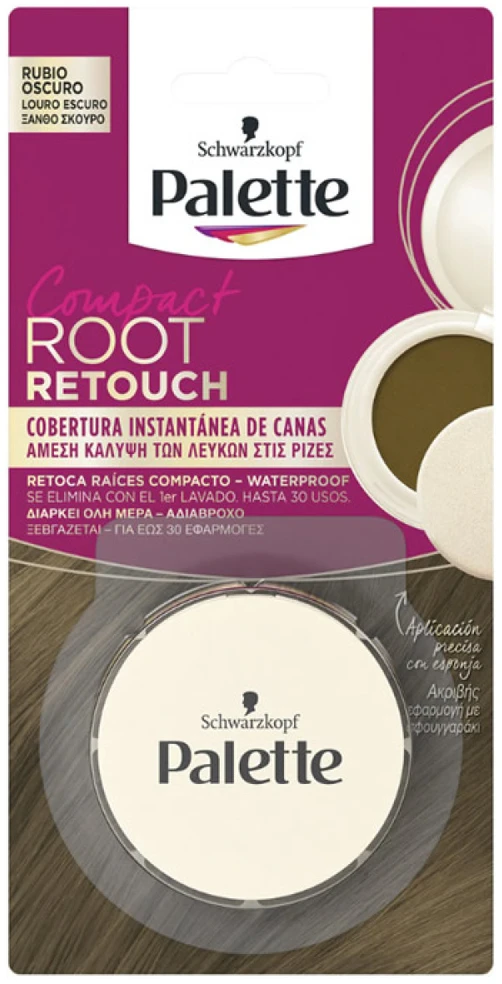Ataugusių šaknų korektorius Schwarzkopf Palette Compact Root Retouch Dark Skirtas šviesiems plaukams