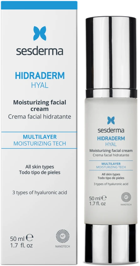 Sesderma Hidraderm Hyal Facial Cream Drėkinamasis veido kremas su hialurono rūgštimi, 50 ml