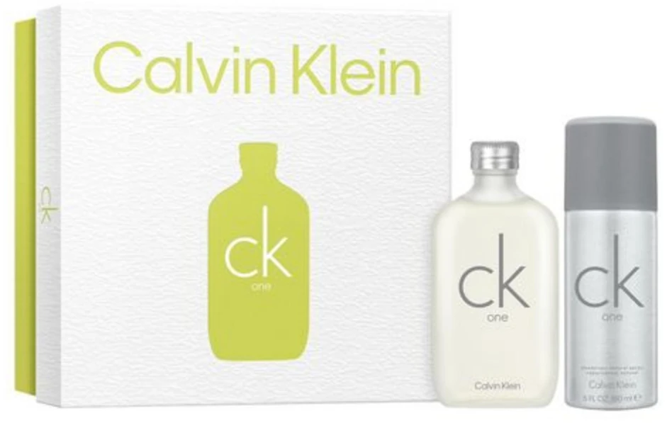 Rinkinys Calvin Klein: CK One tualetinis vanduo unisex, 100 ml + CK One 24 val. apsaugos dezodorantas purškiklis vyrams, 150 ml