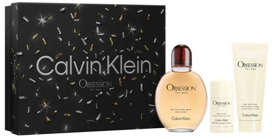 Set Calvin Klein: Obsession Eau De Toilette For Men, 125 ml + Obsession Calming After-Shave Balm, 100 ml + Obsession Anti-Sweat Dezodorantas Stick For Men, 75 g