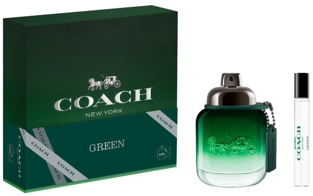 Set Coach: Žalias Eau De Toilette For Men, 100 ml + Žalias Eau De Toilette For Men, 10 ml