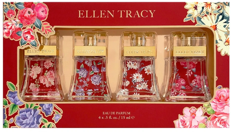Set Ellen Tracy: Sensational Eau De Parfum For Women, 15 ml + Brilliant Eau De Parfum For Women, 15 ml + Dazzling Eau De Parfum For Women, 15 ml + Dynamic Eau De Parfum For Women, 15 ml