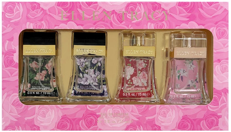 Set Ellen Tracy: Sparkling Eau De Parfum For Women, 15 ml + Strong Eau De Parfum For Women, 15 ml + Sensational Eau De Parfum For Women, 15 ml + Courageous Eau De Parfum For Women, 15 ml
