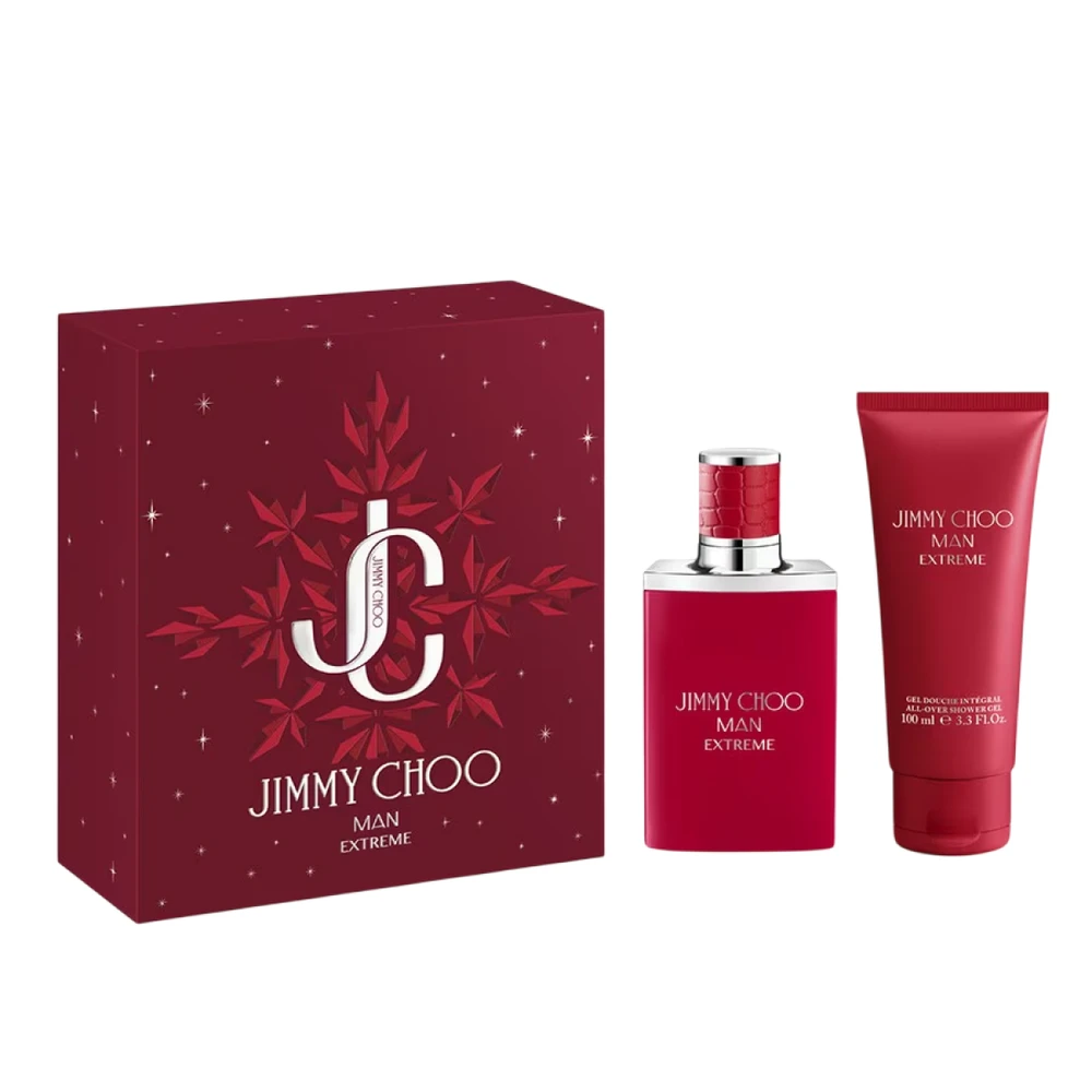 Set Jimmy Choo: Man Extreme Eau De Parfum For Men, 50 ml + Man Extreme Dušo želė For Hair & Body For All Skin Types, 100 ml