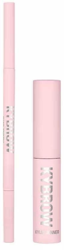 Set Kylie Cosmetics: Kybrow Defined antakių kreminis pieštukas ir 2-in-1 005 Dark Brown 0,09 g + By Kylie Define antakių gelis Transparentus, 5 ml