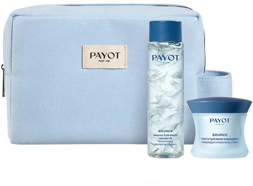 Set Payot: Source Adaptogen Hydrating 48H Kreminis For Face, 50 ml + Source Moisturizing Essence Lotion For Face, 125 ml