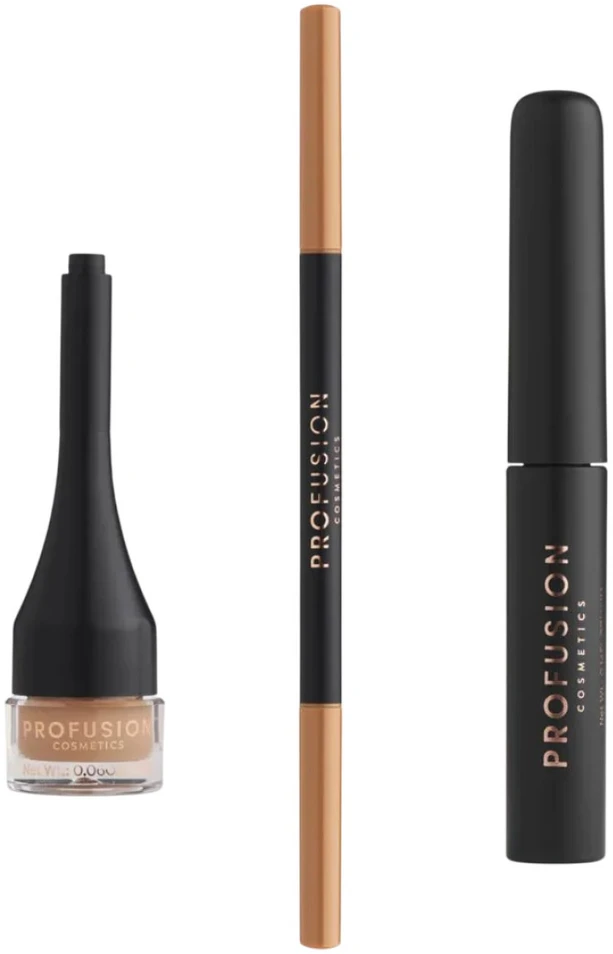 Set Profusion Cosmetics: Ultimate Brow Sculpt Eyebrow Gel Skirtas šviesiems plaukams 1.8 g + Ultimate Brow Sculpt Defining Eyebrow Kreminis Pieštukas & 2-In-1 Skirtas šviesiems plaukams 0.07 g + Ultimate Brow Sculpt Eyebrow Pomade Skirtas šviesiems plaukams, 4 ml