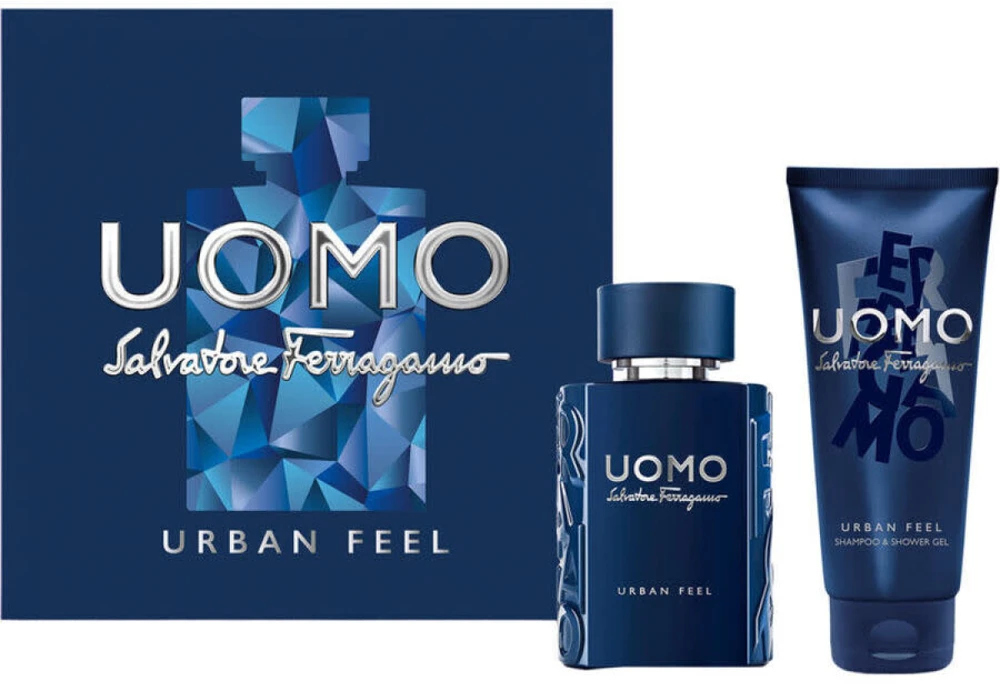 Set Salvatore Ferragamo: Uomo Urban Feel Eau De Toilette For Men, 50 ml + Uomo Urban Feel Dušo želė For All Skin Types, 50 ml