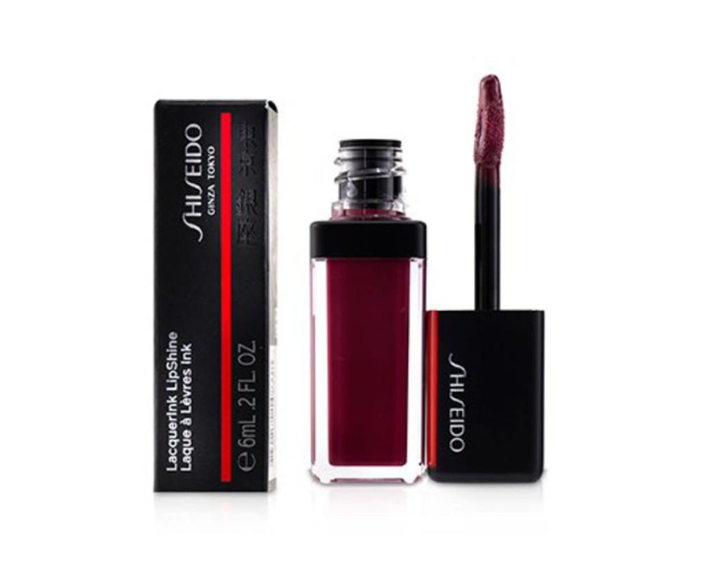 Shiseido LacquerInk Lip Shine pigmentuotas lūpų blizgis, 308 Patent Plum, 6 ml