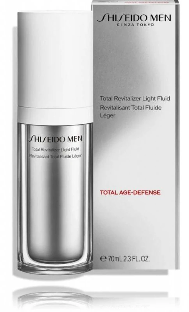 Shiseido Men Total Revitalizer Light Fluid senėjimą stabdantis drėkinamasis fluidas vyrams, 70 ml