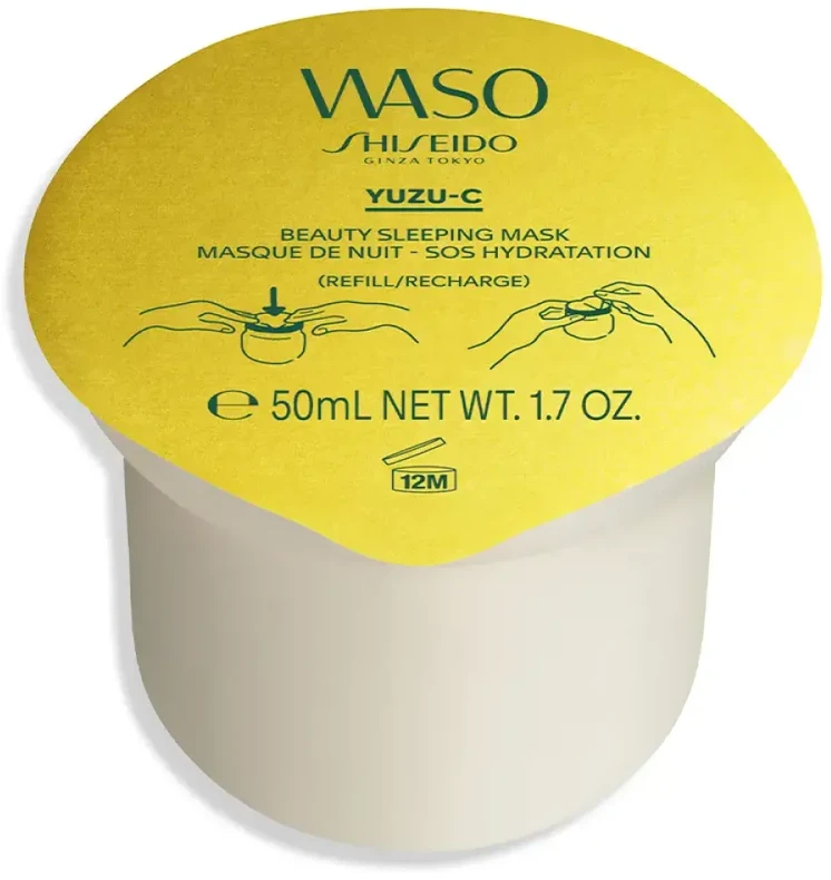 Shiseido Waso Yuzu-C Beauty Sleeping Mask-Refill drėkinanti naktinė veido kaukė-papildymas, 50 ml