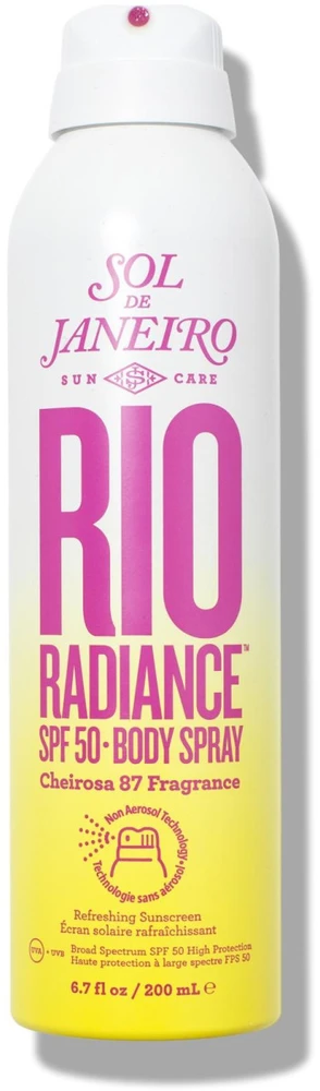 Sol De Janeiro Rio Radiance Body Purškiklis SPF 50 apsauginis kūno purškiklis nuo saulės, 200 ml