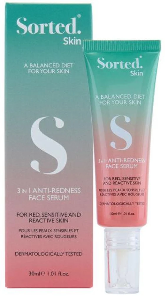 Sorted Skin 3 in 1 Anti-Redness Face Serum serumas raustančiai odai, 30 ml