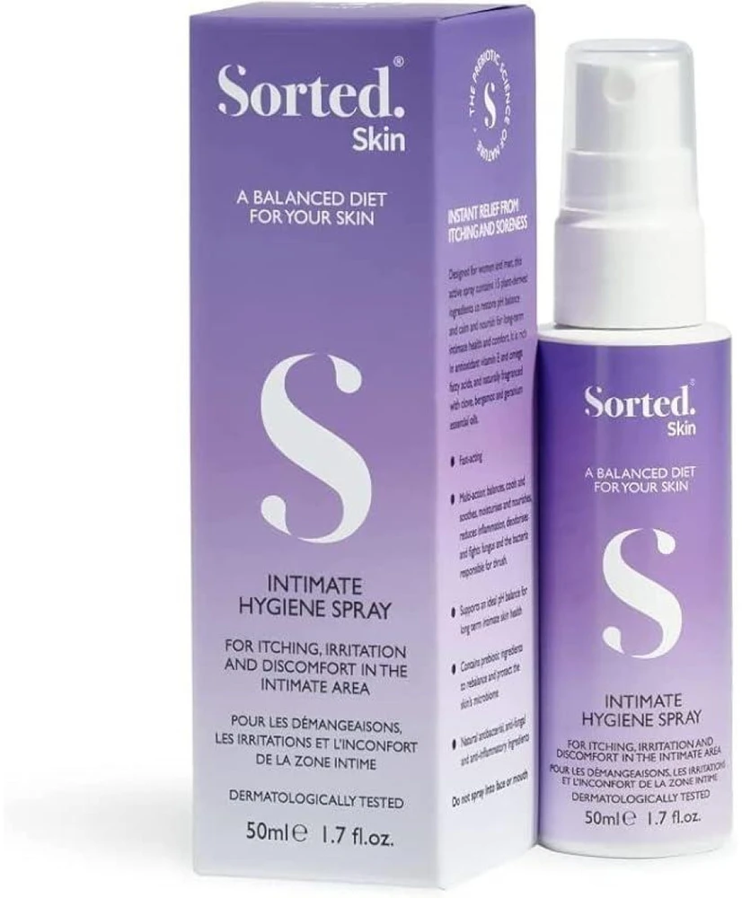 Sorted Skin Intimate Hygiene Purškiklis intymios higienos purškiklis su prebiotikais, 50 ml