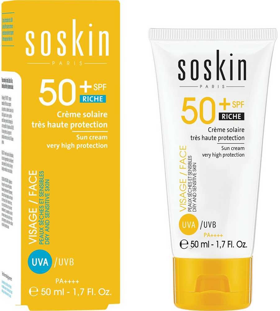 Soskin Paris Ochranný krém pro suchou a citlivou pleť SPF 50+ (Sun Care), 50 ml