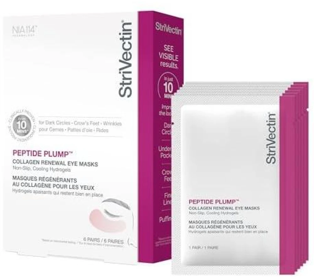 StriVectin Peptide Plump Collagen Renewal Eye Masks paakių kaukės, 6 vnt.