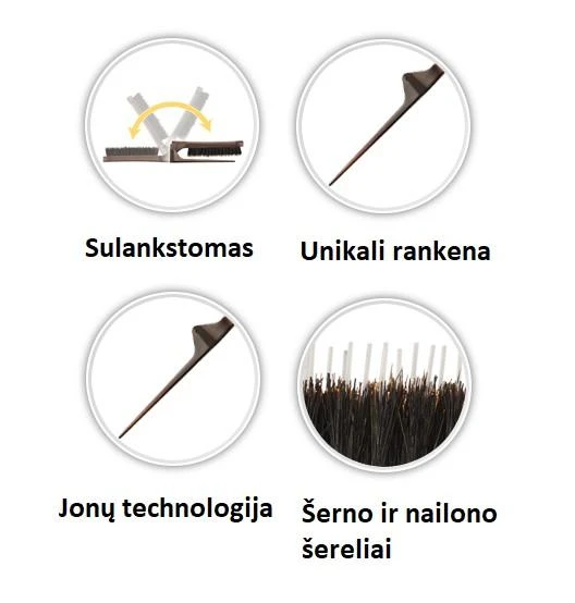 Sulankstomas šepetys plaukų vėlimui Olivia Garden Style Up Folding Combo