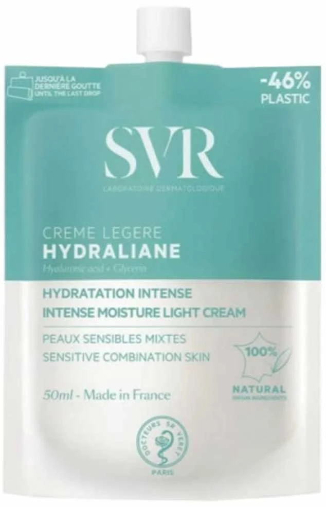 Svr Hydraliane Intense Moisturising Light Kreminis drėkinamasis veido kremas dehidratuotai mišriai odai, 50 ml