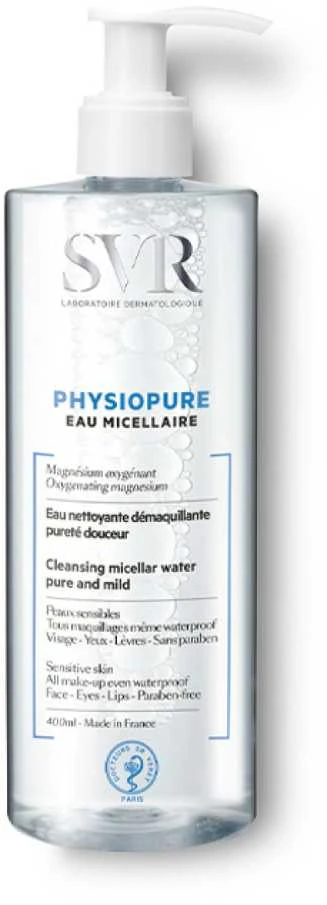 SVR PHYSIOPURE EAU MICELLAIRE, micelinis makiažo valiklis jautriai odai, 400 ml