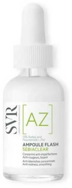 SVR Sebiaclear Ampoule Flash koncentruotas veido serumas su azelaino rūgštimi, 30 ml