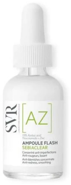 SVR Sebiaclear Ampoule Flash koncentruotas veido serumas su azelaino rūgštimi, 30 ml