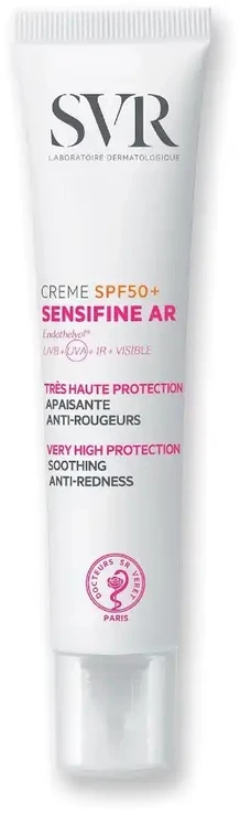 Svr Sensifine Ar Creme SPF 50+ apsauginis veido kremas jautriai, raustančiai odai, 40 ml