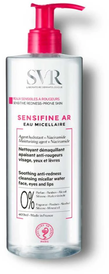 SVR SENSIFINE AR EAU MICELLAIRE, valomasis micelinis vanduo jautriai, rausti linkusiai odai, 400 ml