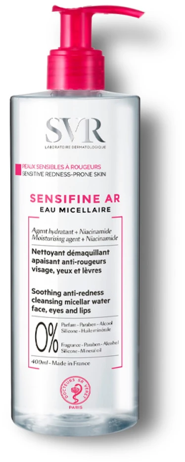 SVR SENSIFINE AR EAU MICELLAIRE, valomasis micelinis vanduo jautriai, rausti linkusiai odai, 400 ml
