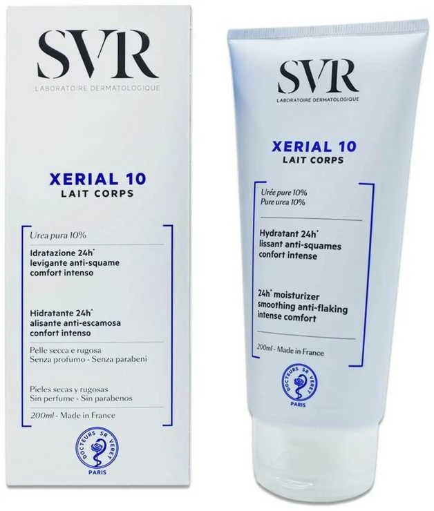 SVR Xerial 10 Anti-Flaking, Anti-Itching Care kūno pienelis su 10% šlapalo, 200 ml