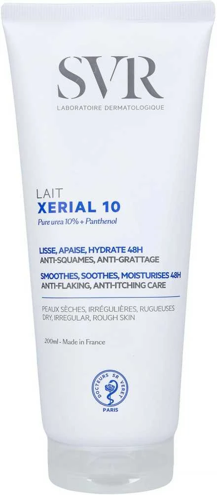 SVR Xerial 10 Anti-Flaking, Anti-Itching Care kūno pienelis su 10% šlapalo, 200 ml