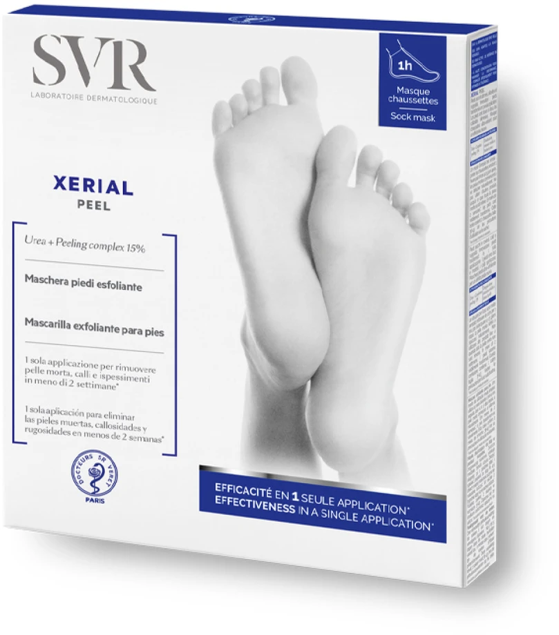 Svr Xérial Peel Mask Exfoliating Foot Mask rūgtinė atsluoksniuojamoji pėdų kaukė, 1 pora