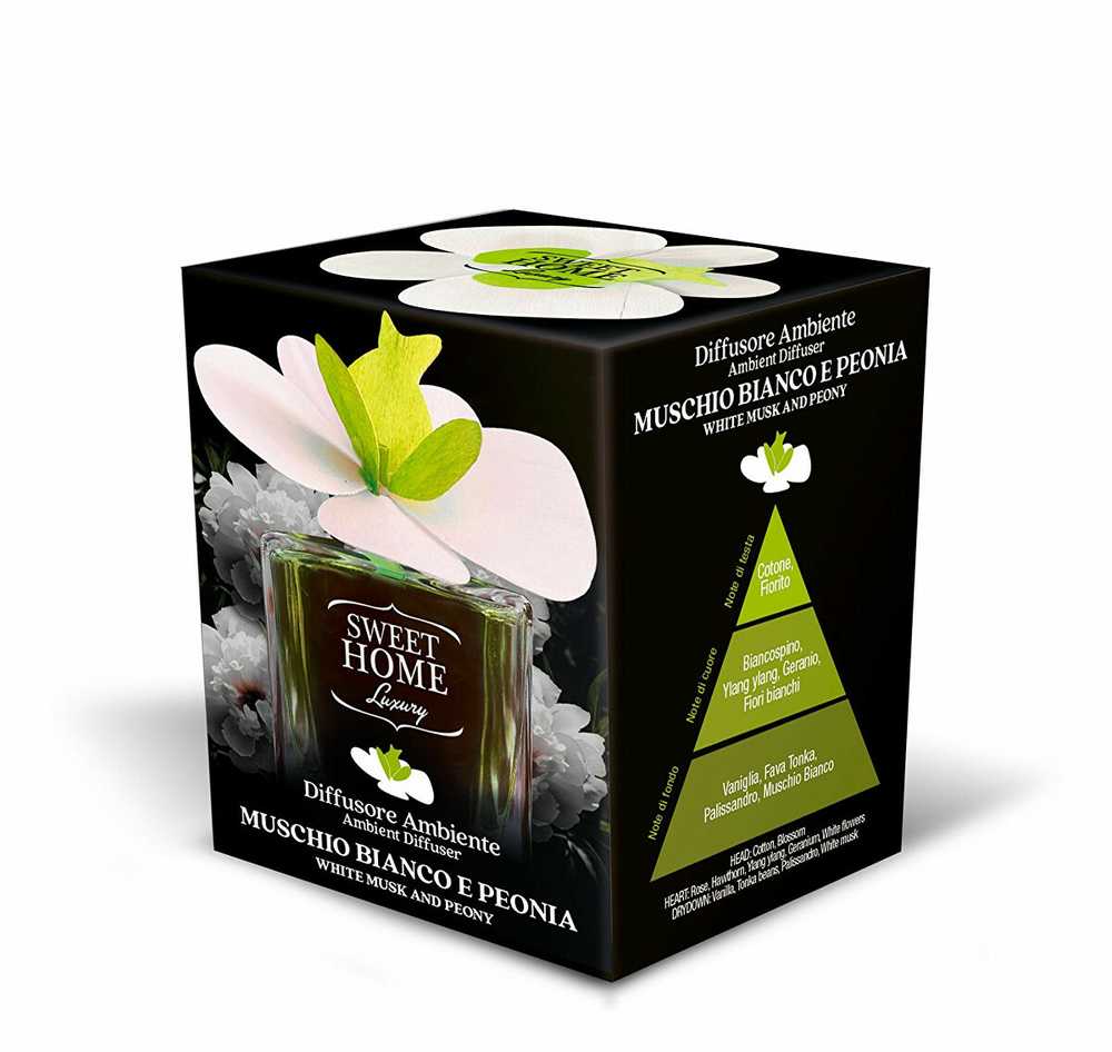Drėkintuvas Sweet Home Collection Aroma difuzorius Baltas Musk and Peony 150 ml